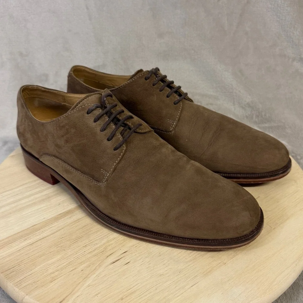 Cole Haan Harrison Grand Derby Brown Suede Dress Shoes Mens 10.5 M C12421